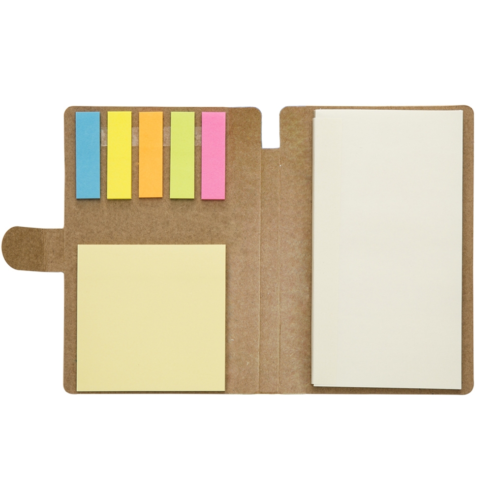 Bloco kraft + Post-it + Caneta